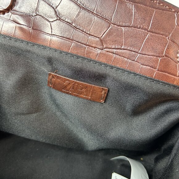 Zara MOCK CROC CITY BAG - Picture 3 of 5